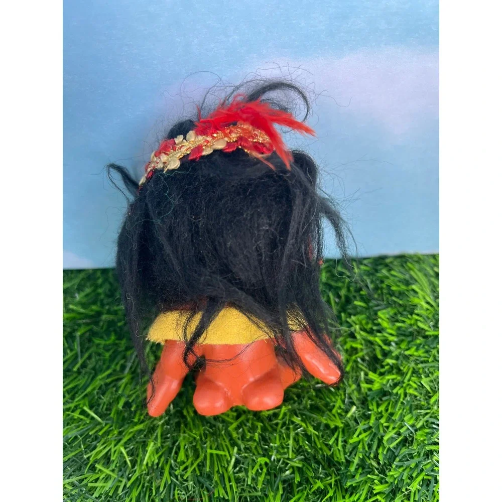 Vintage Monster Troll Doll Red Face Long Nose Yellow Vest 3 Inch 1960s Toy